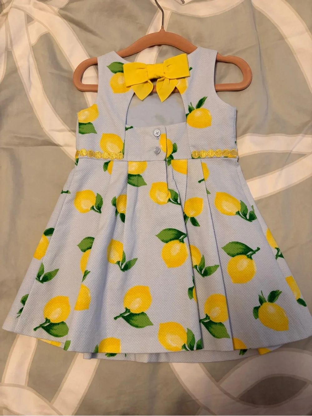 Janie and Jack Blue Dress with Yellow Lemon Print